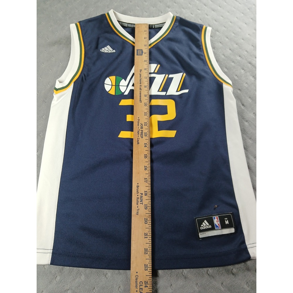 Adidas Utah Jazz Karl Malone 32 Jersey Mens Medium Navy Blue NBA Basketball - Picture 4 of 7